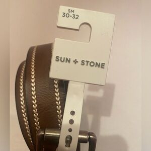 NWT Sun and Stone Men's Brown Belt Size Small 30-32